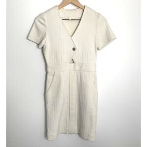 Maje White Tweed Mini Heavy Knit Dress Womens Small